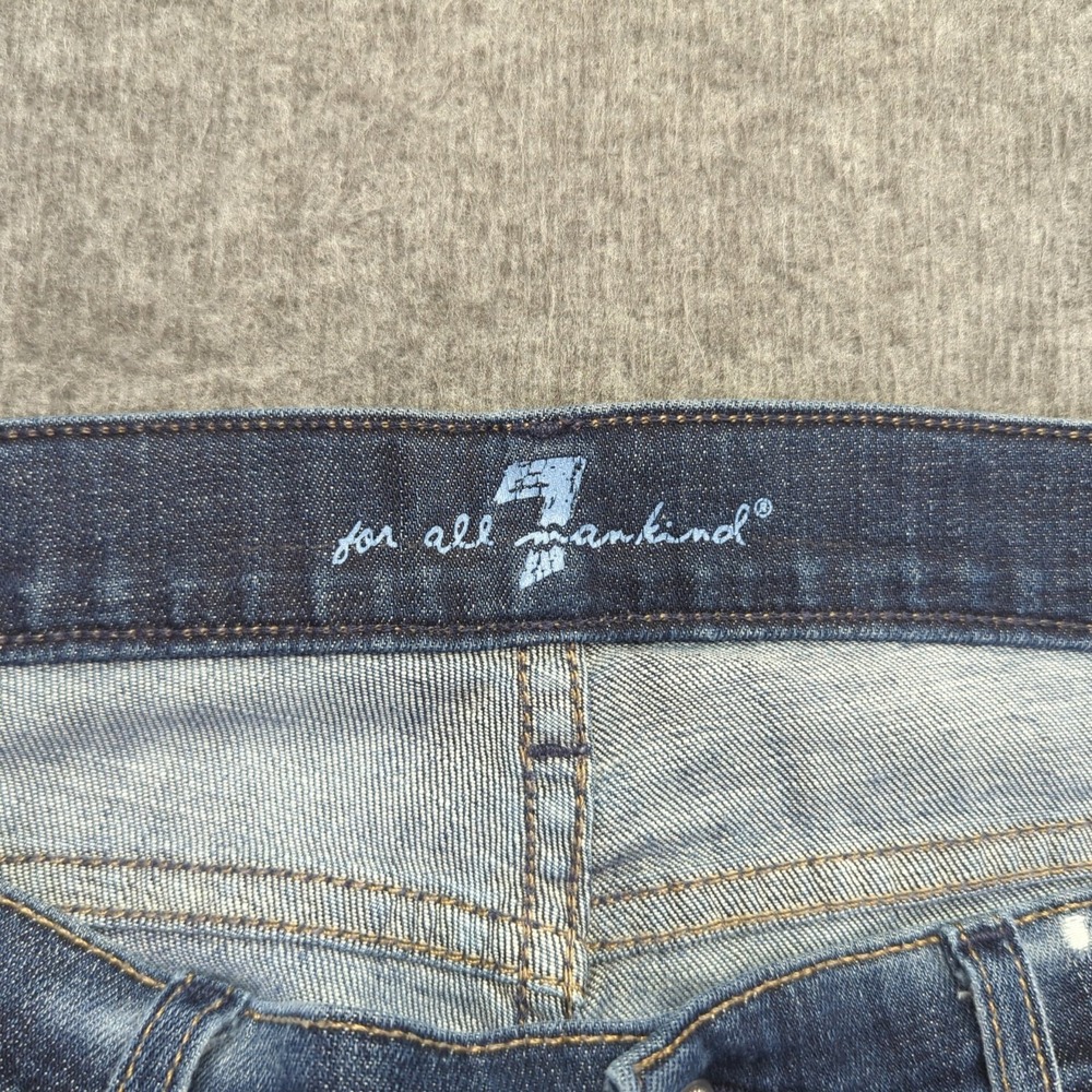 7 for all Mankind Jeans Womens 31‎ Blue Dojo Capri Casual Boho - Picture 8 of 13